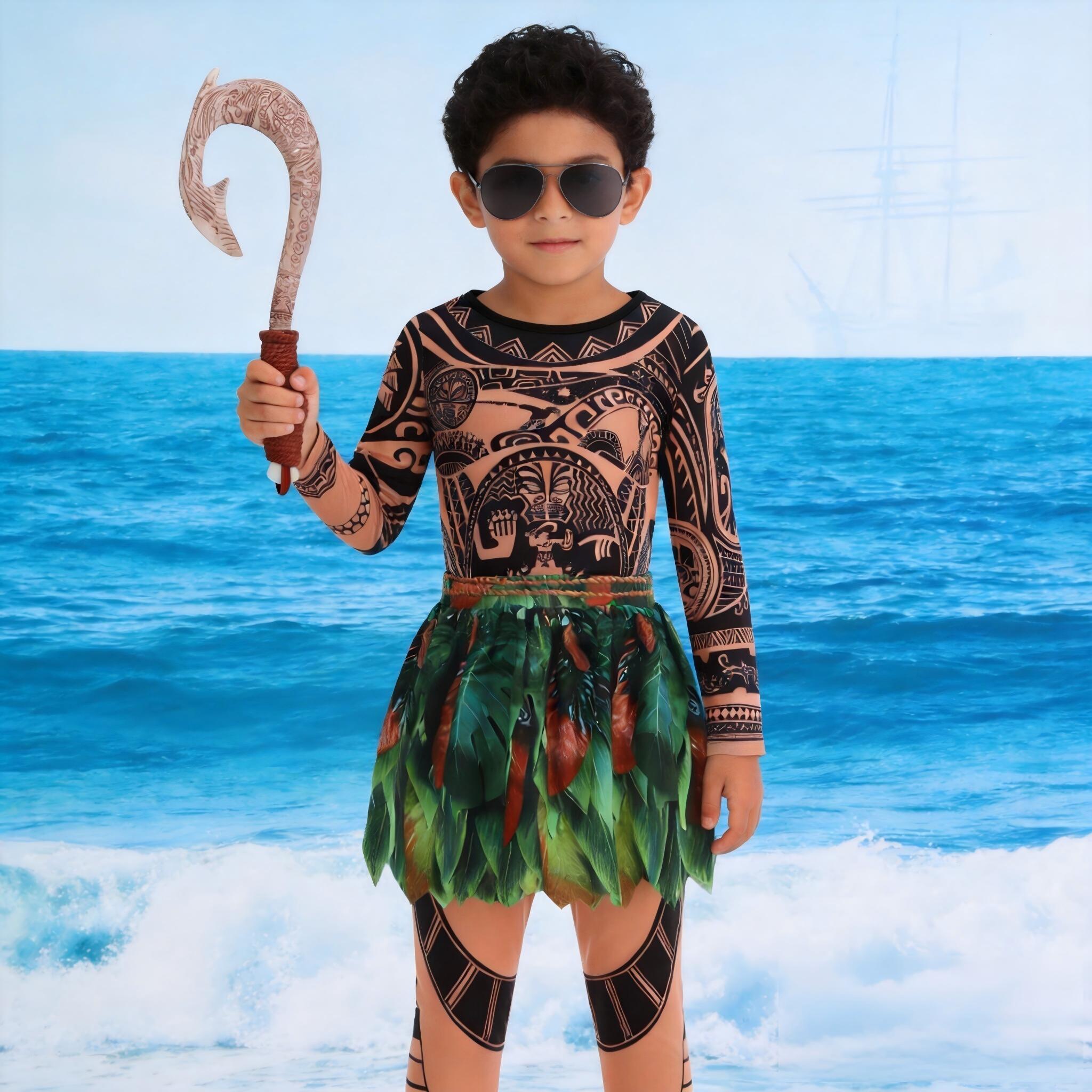 زي موانا ماوي الصيفي للأولاد،  - مراجعة Cosplay Prop Pattern وسعره