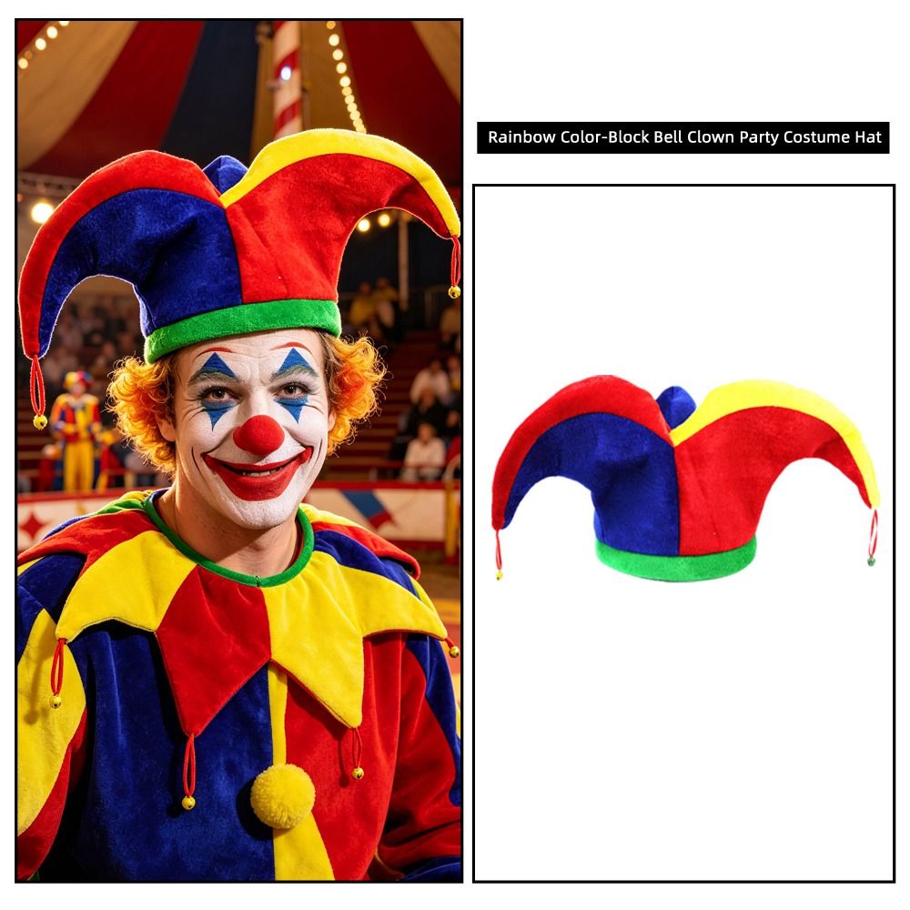 قبعة مهرج متعددة الألوان بتصمي - مراجعة Cosplay Prop Pattern وسعره